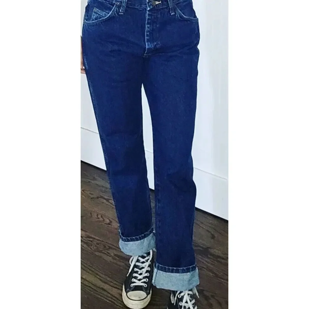 Vintage 1990s 1980s Wrangler Dark Blue Denim Jeans‎ 33x32 Workwear Men's Greaser